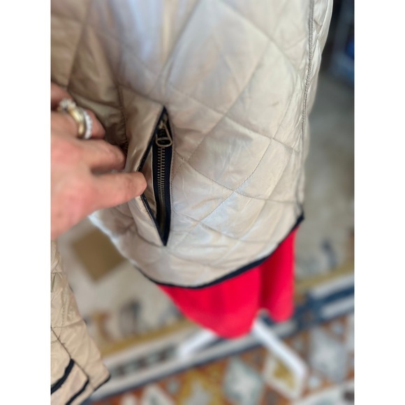 Ralph Lauren sport SZSM Quilted Barn Jacket Tan Polo Player Logo Full Zip Collar - Picture 10 of 16